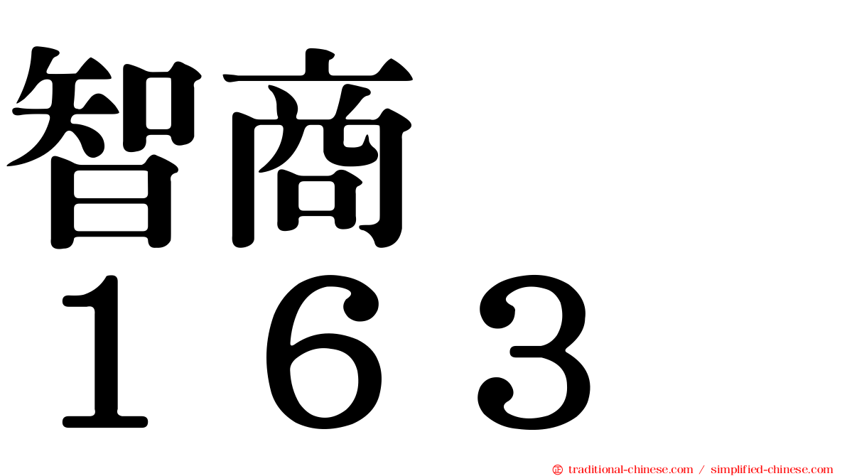 智商　　１６３
